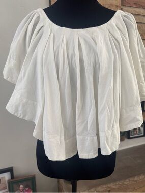 Anthropologie White Peasant Blouse